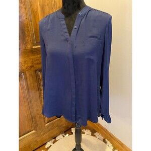 Apt. 9 Navy Blue  Button Down Blouse size Large